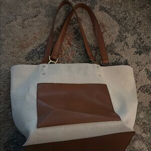 Elegant Brown and Cream Tote Bag